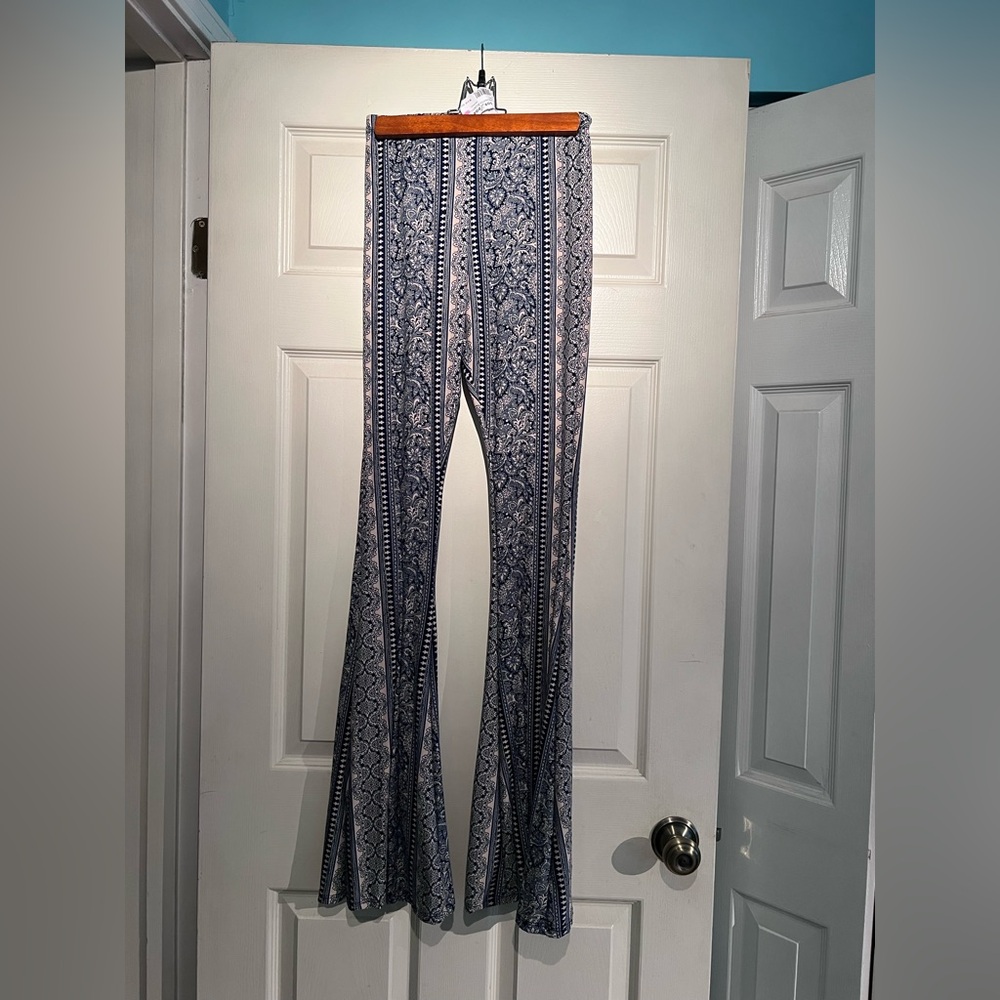 Dor L'Dor Navy Printed Stretch Bellbottoms